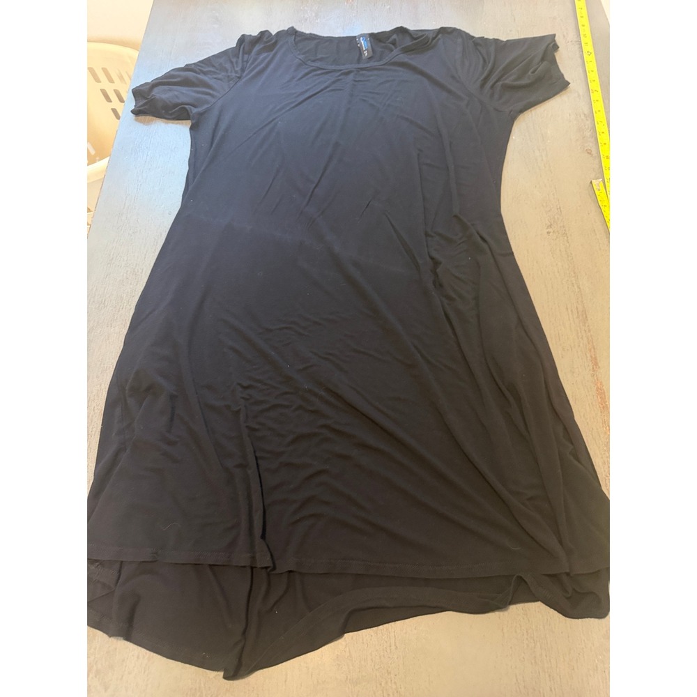 Charlies Project Black Modal T-Shirt Dress Short Sleeve 2XL Plus Size Casual